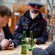 Police officers check the immunization status of clients on the first day of a nationwide lockdown for those not yet vaccinated against covid-19 on November 15, 2021 in Innsbruck, Austria.